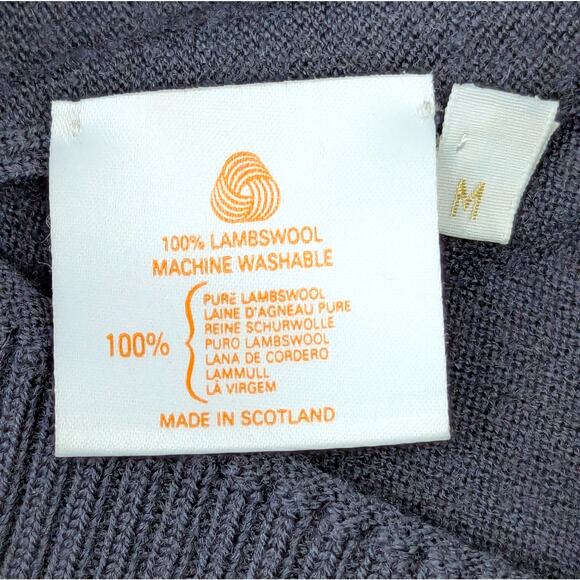 PRINGLE OF SCOTLAND Womens Sweater - Gray/Green, Argyle, Lambswool, Size M - Picture 5 of 6